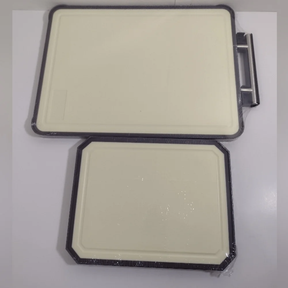 Ptytify Set Of 2 Stainless Steel and Plastic Cutting Board Set